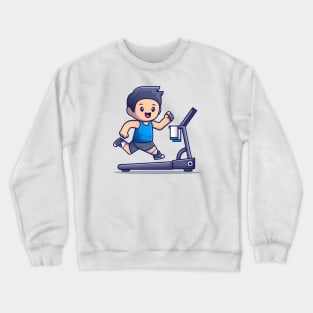 Cute People Running On Treadmill Crewneck Sweatshirt